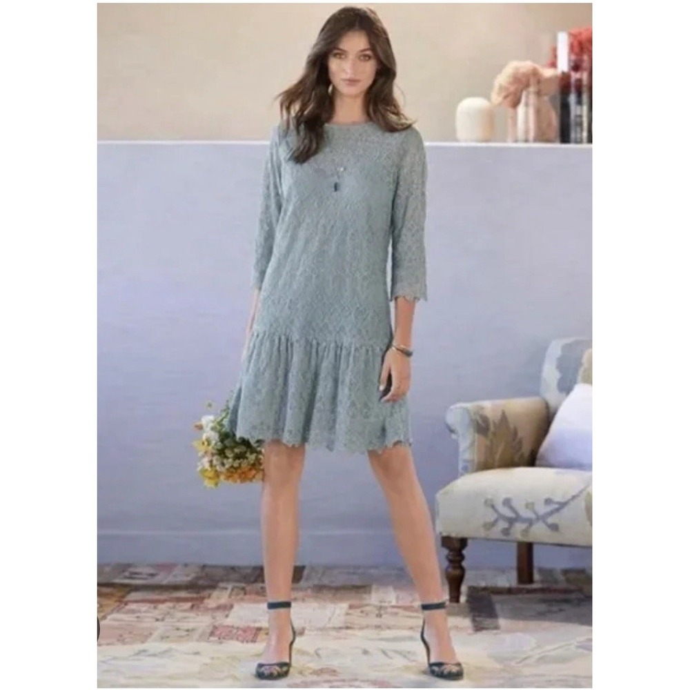 NWT Sundance Catalog Blue Lace "Windflower‎ Whisper Dress" Size S No Slip